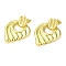 Wing Brass Dangle Stud Earrings, Real 16K Gold Plated, 33x25.5mm