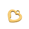Heart Charms 304 Stainless Steel Pendants, Ion Plating(IP), Real 18K Gold Plated, 10x10mm