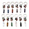 Natural & Synthesis Gemstone Beads with Alloy and Iron Rings Keychains, 191~195mm