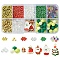 DIY Christmas Alloy Enamel & Acrylic & Glass Beads Bracelets Jewelry Making Kits, Mixed Color, 2~30x2~17.5x1.5~6mm, Hole: 1~2mm