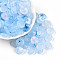 Transparent Acrylic Beads, Flat Round, Two Tone, Light Sky Blue, 14x14x5~5.5mm, Hole: 1.8mm, about 28pcs/20g