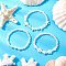 3Pcs ABS Plastic Imitation Pearl Beads Stretch Bracelets for Women, Shell Shape & Starfish & Round, with Synthetic Turquoise, White, Inner Diameter: 2 inch(5.2cm)