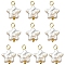 10Pcs Natural Nucleated Baroque Keshi Pearl Pendants, Star Charms with Brass Findings, Thistle, Golden, 15.9mm, Hole: 3mm