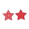 Poplar Wood Pendants, Dyed, Star, Red, 63x65x3mm, Hole: 3mm