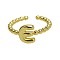 Brass Cuff Open Rings, Golden, Letter E, Inner Diameter: Adjustable