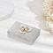 Flower Velvet Jewelry Ring Organizer Boxes, Rectangle, Light Grey, 5.1x7.6x5.2cm