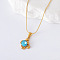 3Pcs Elegant Stainless Steel Crab Pendant Necklaces for Women and Girls, Golden, Deep Sky Blue, 15.75 inch(40cm)