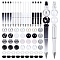 DIY Beadable Pen Making Kit, Including ABS Plastic Ball-Point Pen, Acrylic & Rhinestone & Plastic Imitation Pearl & Glass Round Beads, Black and White, 108Pcs/box