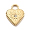 304 Stainless Steel Rhinestone Pendants, PVD Vacuum Plating, Heart, Real 18K Gold Plated, 15x12x2mm, Hole: 3mm