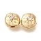 Brass Micro Pave Cubic Zirconia Beads, Round, Golden, 7x8x6mm, Hole: 1.6mm