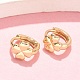 Серьги-кольца из латуни с клевером EJEW-Z102-11G-2