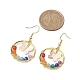Серьги с подвесками из натурального драгоценного камня 7 чакра EJEW-TA00512-3