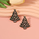 Серьги-гвоздики из сплава с эмалью в виде рождественской елки FS-WG53A5C-02-2