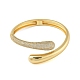 Стойкие латунные микро-паве прозрачные браслеты с кубическим цирконием и открытыми манжетами для женщин BJEW-B109-03G-2
