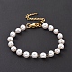 Круглые пластиковые браслеты из бисера с искусственным жемчугом BJEW-E054-09G-2