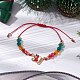 Рождественские браслеты из стеклянных плетеных бусин BJEW-JB10892-01-2