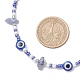 Натуральный авантюрин синего цвета (окрашенный и нагретый) ожерелья из бисера от сглаза и стеклянных бус NJEW-JN05294-3
