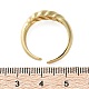 Кольцо с открытой манжетой из латуни с покрытием из круассана для женщин RJEW-D076-02G-3