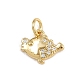 Латунные микро проложить кубического циркония подвески KK-A269-04A-G-1
