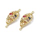 Подвески из латуни с паве из цветного кубического циркония KK-E068-VC017-2