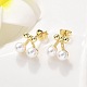 Латунь серьги EJEW-F359-04G-4