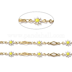 Ионное покрытие (IP) золотистые 304 цветочные и ромбовидные цепочки из нержавеющей стали&nbsp;CHS-D036-01G-02