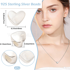 6шт 925 бусины из стерлингового серебра&nbsp;STER-BBC0008-76