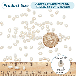 5 нити натурального культивированного пресноводного жемчуга класса А&nbsp;PEAR-NB0002-41