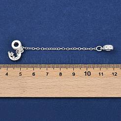 Латунные паве прозрачные кубические цирконии европейские защитные цепи с подвесками&nbsp;KK-L236-16D-S