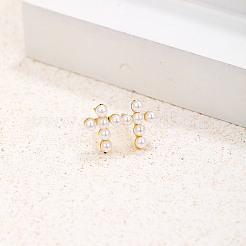 Элегантные серьги-гвоздики из латуни в форме креста&nbsp;XC2050