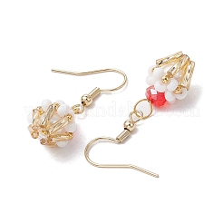 Висячие серьги из стеклянных бусин ручной работы в форме стаканчика мороженого для женщин EJEW-MZ00392