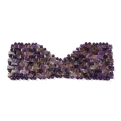 Тканая маска для глаз из натурального аметиста&nbsp;AJEW-P074-11F