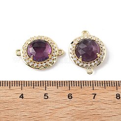 Подвески-коннекторы с граненым натуральным аметистом&nbsp;G-H323-03G-11