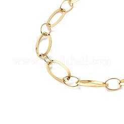 Ожерелья из овальных звеньев из нержавеющей стали 304 NJEW-Q013-09G-01