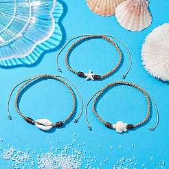 Регулируемые браслеты из плетеной нейлоновой нити AJEW-AN00584