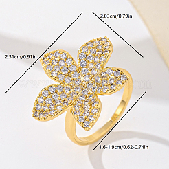 Женские кольца на палец из латуни с микропаве и кубическим цирконием&nbsp;YY3691-2