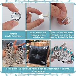 200шт акриловые кабошоны со стразами FIND-FG0003-99