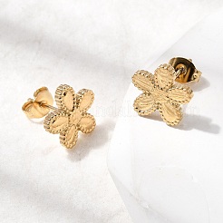 Серьги-гвоздики из нержавеющей стали 304 в форме цветка&nbsp;EJEW-G453-09G