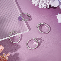 4 шт. регулируемые латунные оправы для колец-солитеров KK-BBC0011-81