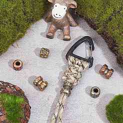 6 шт. 6 стиля походный инструмент повседневного использования титановый латунный парашютный трос европейские бусины&nbsp;FIND-NB0004-98