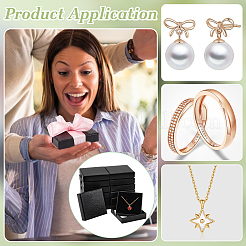 Картонные шкатулки для украшений с текстурой личи&nbsp;CON-WH0089-100