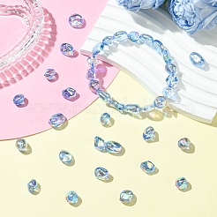 40 шт. 8 стиля гальванизированных прозрачных акриловых бусин&nbsp;OACR-CJ0002-48