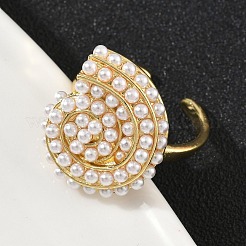 Перстни из абс-пластика с жемчугом RJEW-L128-02G