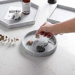 Круглая фарфоровая плоская круглая тарелка для украшений&nbsp;DJEW-I015-01