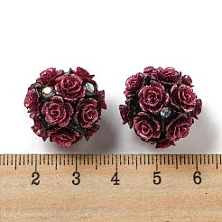 Акриловые бусины ручной работы из полимерной глины со стразами FIND-Z036-01A