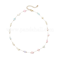 Ожерелья из натуральных ракушек и цепочек из окрашенных самородков и нержавеющей стали 304&nbsp;NJEW-JN05449