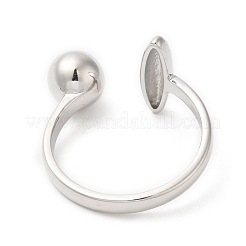 Латунные овальные и круглые открытые манжеты для женщин RJEW-G288-03P