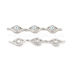 Шармы-соединители из латуни с микропаве из прозрачного кубического циркония&nbsp;KK-E068-VB395-1