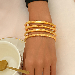 4 шт. роскошные геометрические волнистые браслеты из цинкового сплава для повседневной носки женщин&nbsp;TW4371-1