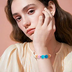 48 шт. 6 вида пластиковых флокированных бусин&nbsp;KY-SC0002-47A